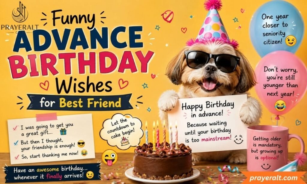 Funny Advance Birthday Wishes for Best Friend