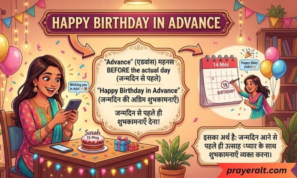 Happy Birthday in Advance Meaning in Hindi
